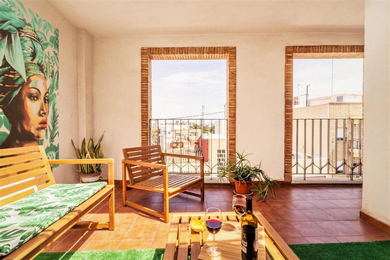 Penthouse Duplex In A 4 Floors Spanish House -8 Min To Center By Metro Valencia Luaran gambar